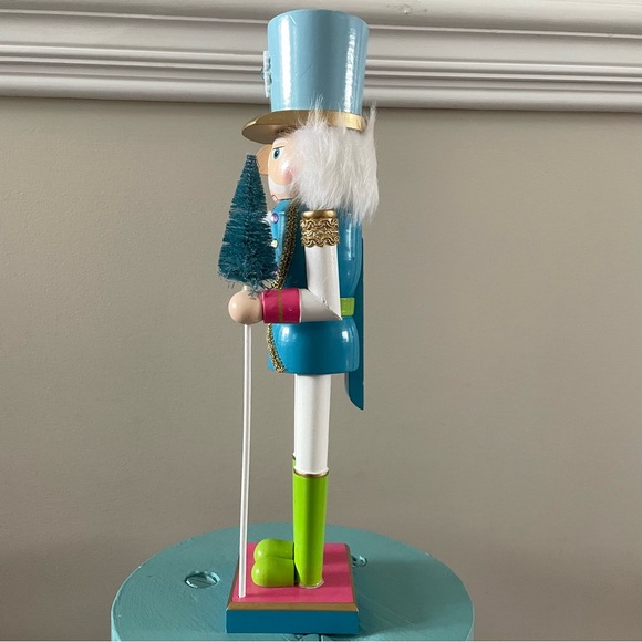 Colorful Nutcracker Blue Pink Green Jeweled Bottlebrush Tree 15” - Picture 6 of 8